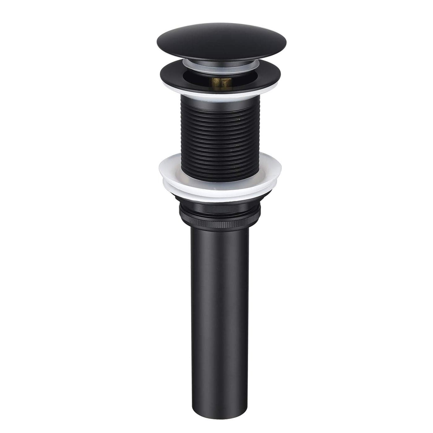 BESTILL Bathroom Sink Drain Stopper Push Pop Up Drain without Overflow Matte Black