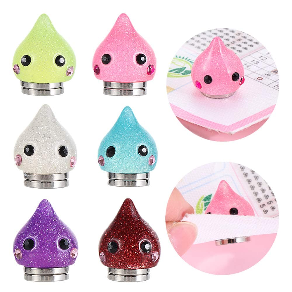 DSLONG 6PCS Diamond Painting Magnet Cover Holder Diamond Painting Magnet Cover Cross Stitch Diamond Painting Holder Suitable for DIY Diamond Painting Colored Art Cute