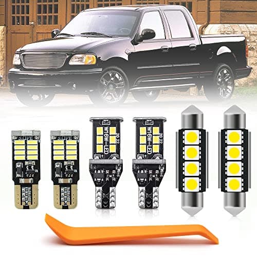 10pcs Interior LED Lights Bulb Kit for Ford F150 F150 1997 1998 1999 2000 2001 2002 2003 Map Dome License Plate Lights Super Bright 6000K White F150 LED Interior Light Bulbs Install Tool