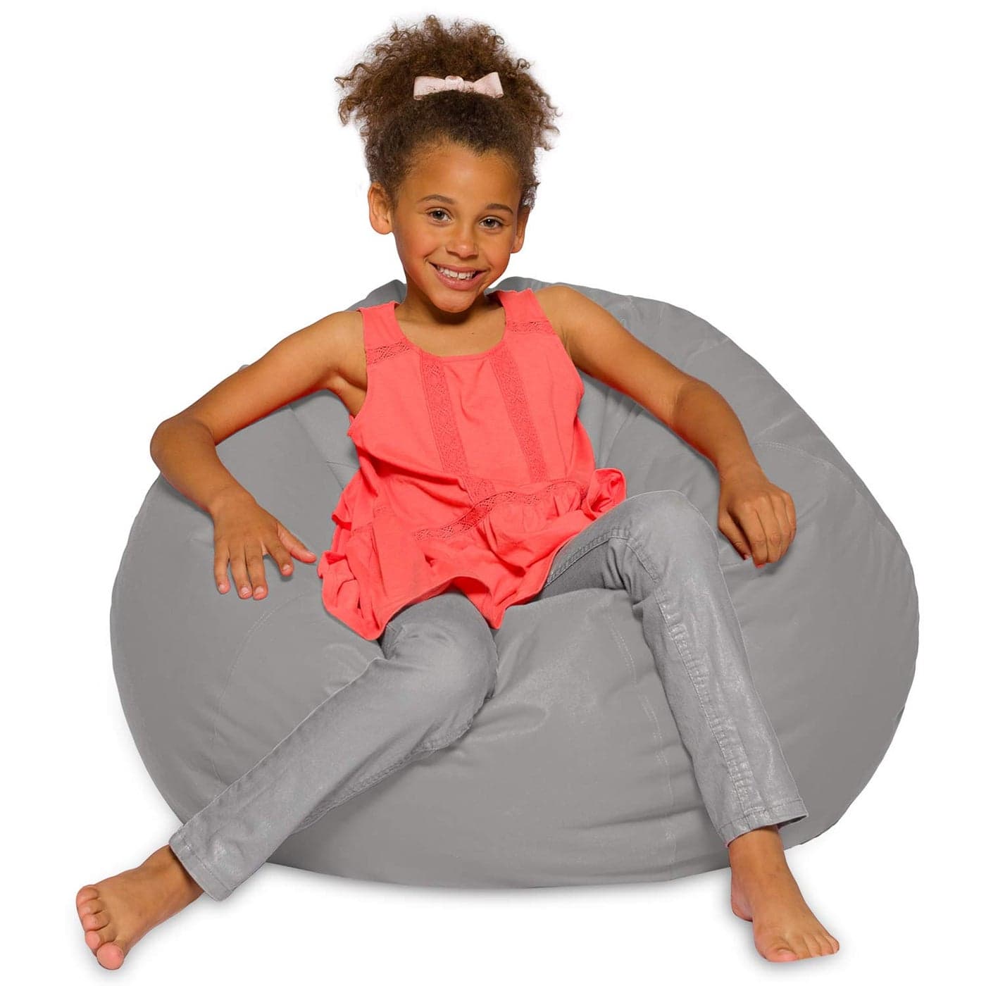 Posh Creations Bean Bag Chair for Kids Teens and Adults Includes Removable and Machine Washable Cover 38in Large Solid Gray BLGBP004