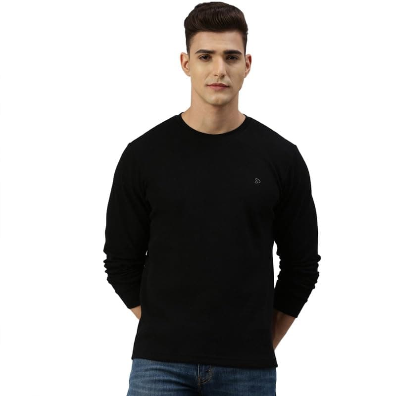 sporto Men's Waffle-Knit Sweatshirt|Black