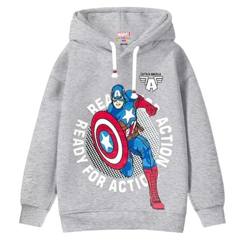 Kuchipoo Boys Cotton Blend Regular Fit Winterwear Hood Sweatshirt (© MARVEL-HOD-209, 13-14 Years, Multi-Colored)