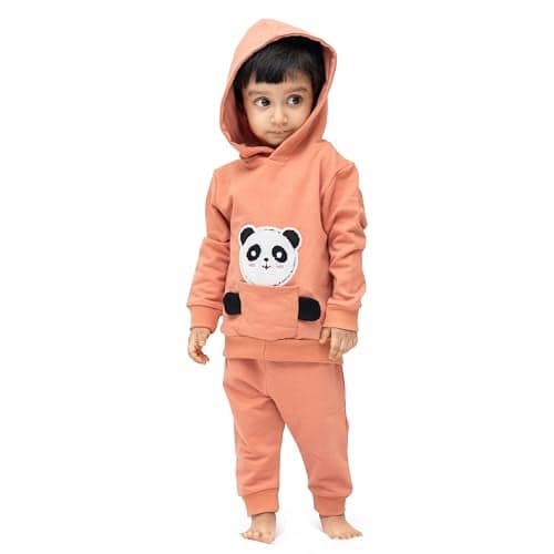 ARIEL Kids Cotton Fleece Full Sleeve Hoodie Sweatshirt & Sweatpant Clothing Set for Boys and Girls (TEDYPKT_18-24 month)