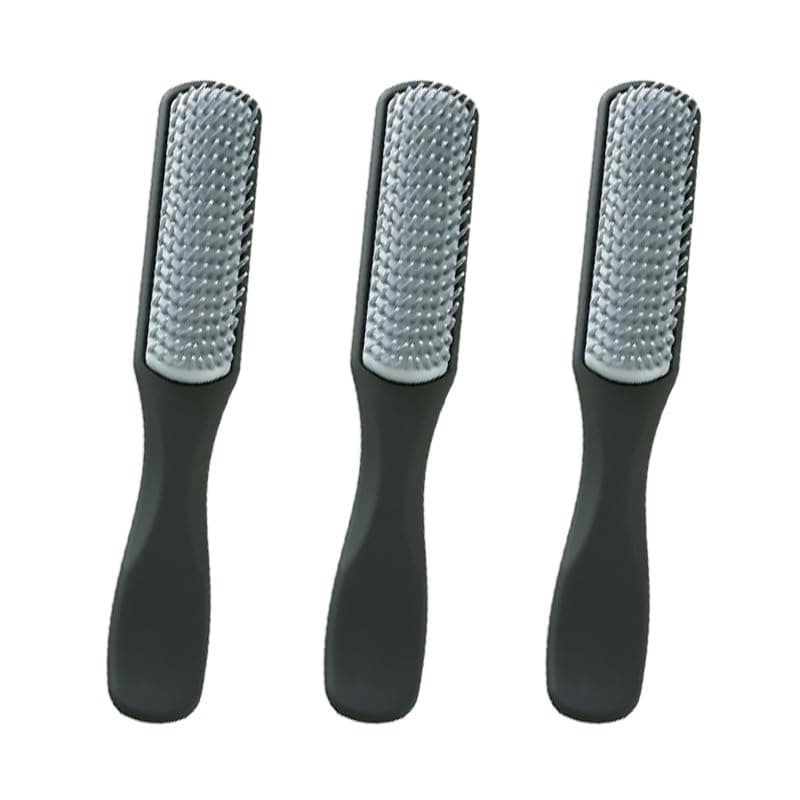 UMAI Flat Hair Brush with Strong Flexible Bristles Curl Defining Brush for Thick Curly Wavy Hair Small Size Hair Styling Brush for Women Men Black Pack of 3