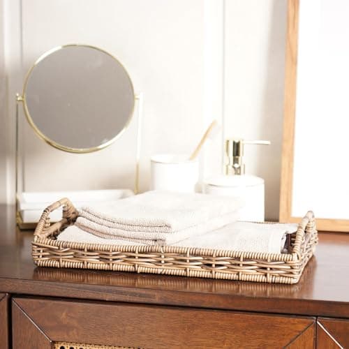 Pure Home and Living Natural Heather Chic Wicker Tray 36x19x3 cm
