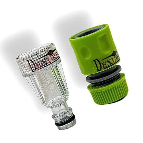 DEXURIES Universal 3/4" Water Inlet Filter for High-Pressure Washer Inlet Water Filter Connector Nipple/Nozzle Accessory (QC & Filter)