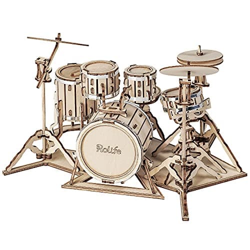 Rolife 3D Wooden Puzzles for Adults Drum kit Musical Instrument ModelTG409