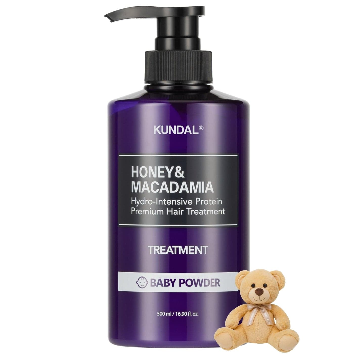 KUNDAL Honey Macadamia Natural Conditioner Korean Hair Care Damage Repair Deep Hydration Long Lasting Fragrance with Honey Argan Oil Macadamia Oil 169fl oz Baby Powder