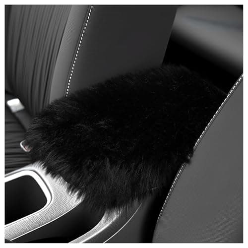 YGDMD Soft Car Center Console CoverFluffy Arm Rest Cover for Car with Elastic Straps to Relieve FatigueCars Armrest Cushion Universal Cars Decorations for Vehicles SUVs Trucks Black
