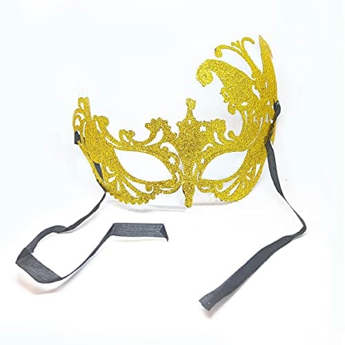Wanna Party Masquerade Mask/Golden Butterfly Fashion Eye Mask for Women Venetian Lace Eye Masks for Carnival Prom Ball Fancy Dress Party Supplies-Gold