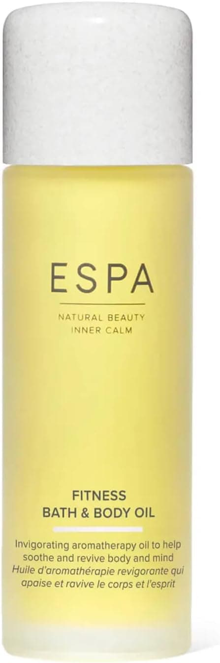 ESPA Fitness Bath and Body Oil 100ml Eucalyptus Clove Bud Lavender Magnesium Ashwagandha Pure Essential Oils Aromatherapy Massage Oil Revive HardWorking Bodies