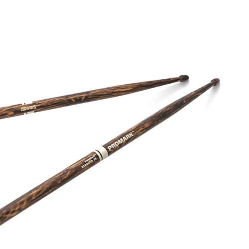 ProMark Rebound 7A FireGrain Drumsticks, Lacquer Finished Drum Sticks, R7AFG, Acorn Tip, Hickory Wood - 1 Pair