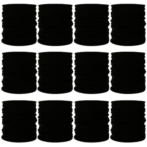 Neck Gaiters Scarf Head Wrap Headwear Balaclava Face Mask Sun Bandanas for Women Men Running,Cycling,Fishing (12 Black)