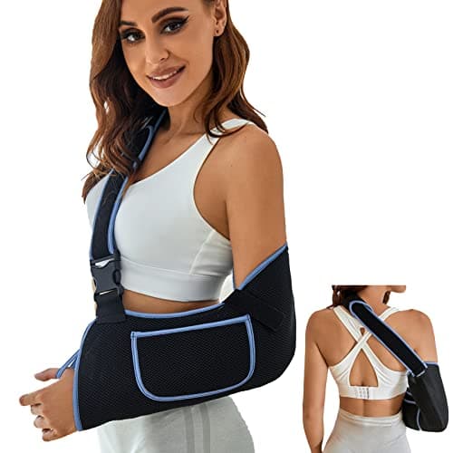VISKONDA Arm Sling Shoulder Immobilizer - Rotator Cuff Support Brace - Comfortable Medical Sling for Shoulder Injury,Left and Right Arm,Men and Women,for Broken,Dislocated,Fracture,Strain (Small)