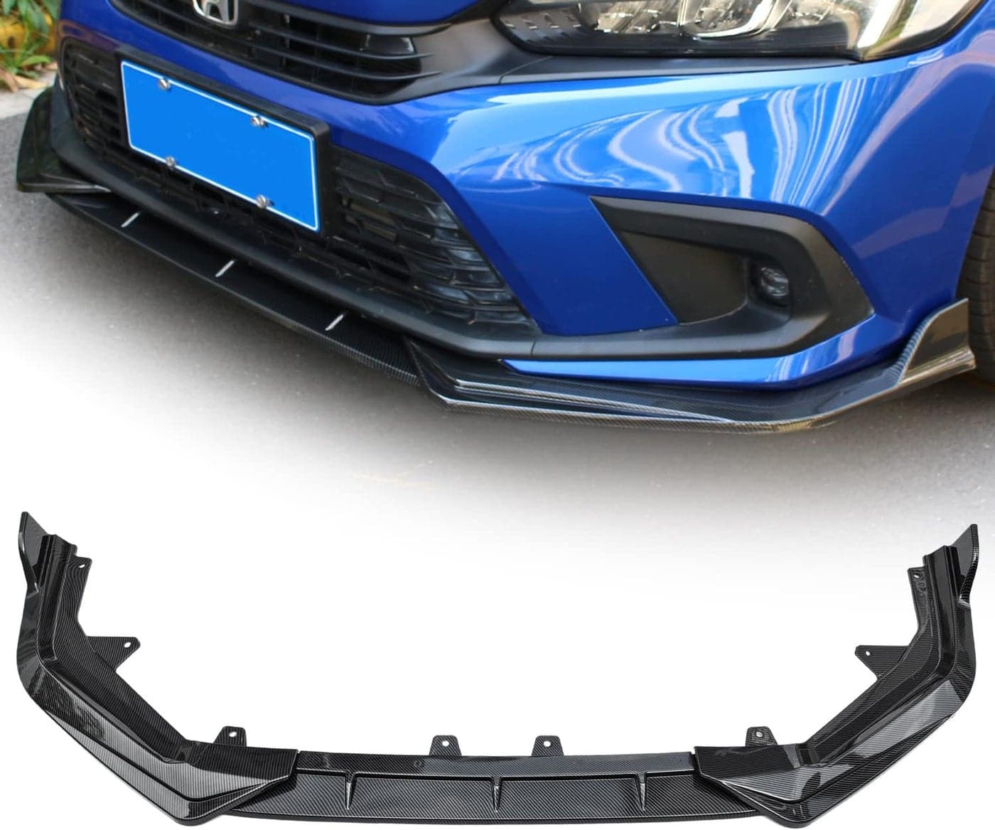 ARCHAIC Front Spoiler for 11th Gen Civic Sedan 2021-up - ABS Bumper Lip Chin Spoiler (Carbon Fiber Print)
