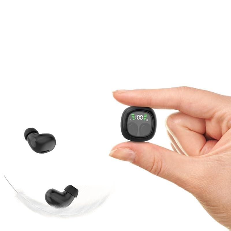 Loluka Black Invisible Earbuds Bluetooth Discreet Smallest Hidden Tiny Bluetooth Mini Micro Earbuds for Work Invisible Sleep Wireless Earphone Waterproof Headphones for Small Ears Canals Buds