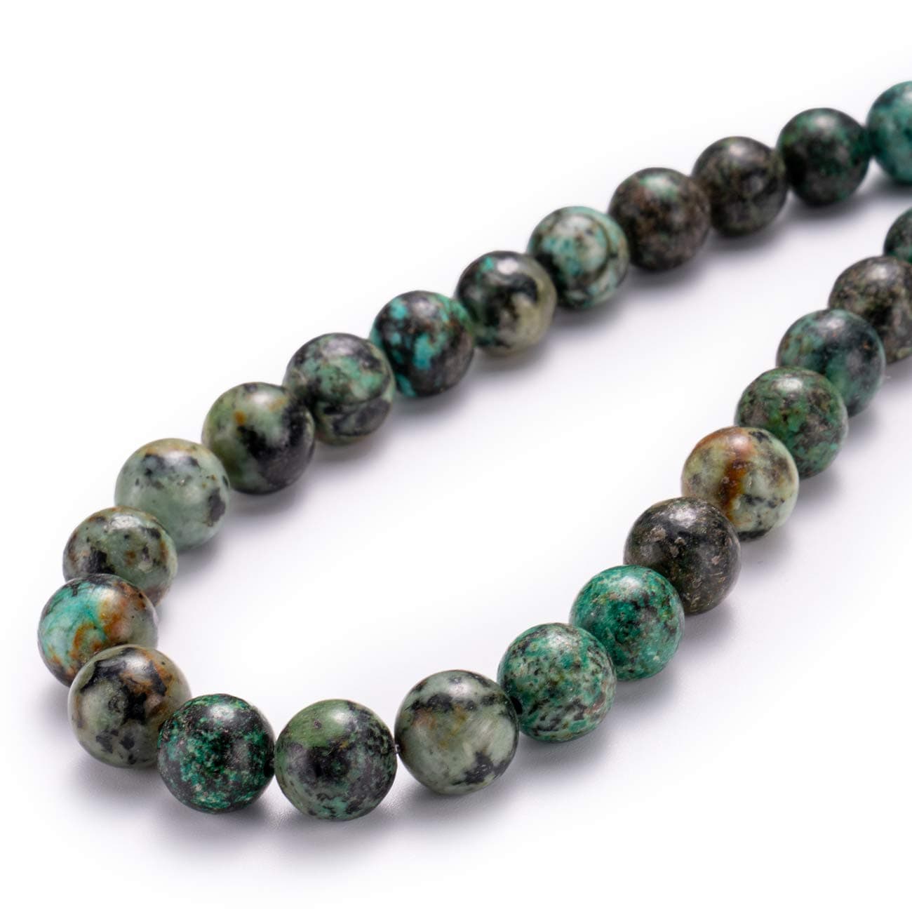 BEADIA Natural African Turquoise Stone Round Loose Semi Gemstone Beads for Jewelry Making 6MM 61PCS