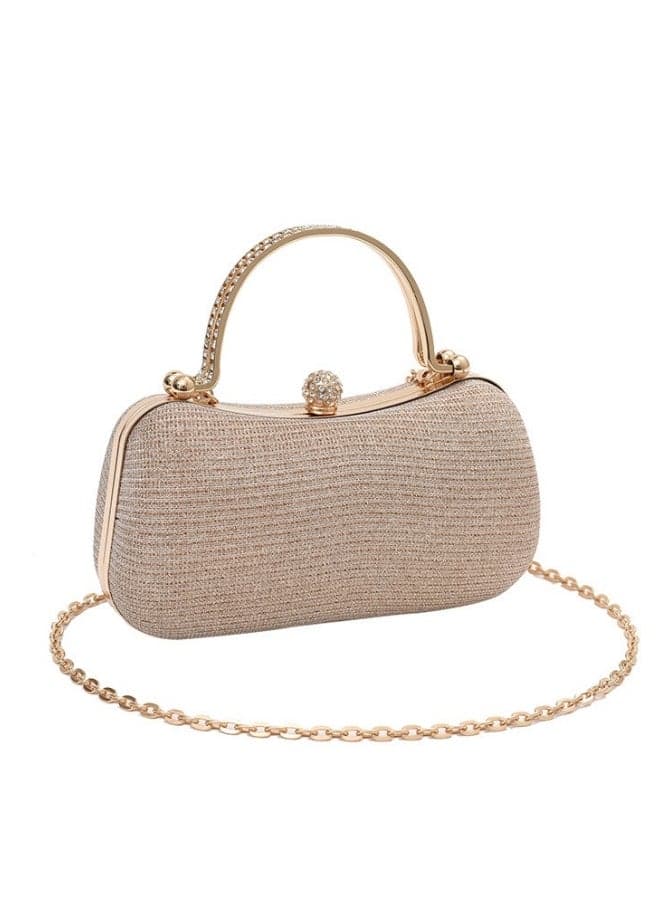 Women's Shiny Clutch Bag, Ladies Rhinestone Banquet Bag Handbag Tote Bags Satchel bags, Fashion Chain Shoulder Bag Crossbody Bag Carrying Bag Side Bag Beach Bag for Party Dinner Wedding (Gold)