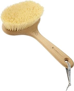 Hydrea London Dry Body Brush Vegan Premium Exfoliating Dry Skin Brush with Extra Long Cactus Bristle Dry Brush Cellulite Remover Exfoliating Body Scrubber FSC Certified Beechwood