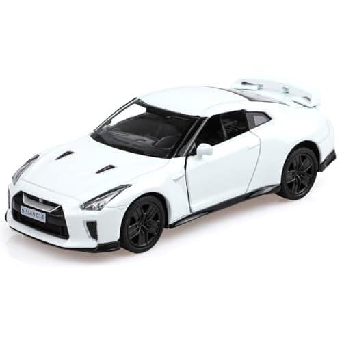 TOKAXI 136 Scale Nissan GTR R35 Diecast Model CarsPull Back Vehicles Nissan GTR Toy CarsCars Gifts for Boys Girls White