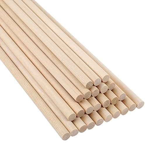 Wooden Dowel Rods 3/8 inch x 12 inch for Crafting and Macrame 25 Pack by Craftiff (Pack of 25)