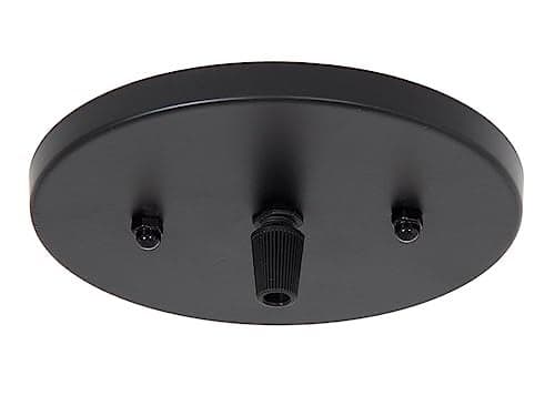 B&P Lamp 5 1/4 Inch Modern Shallow Steel Ceiling Light Canopy Plate Kit with Hardware, Satin Black