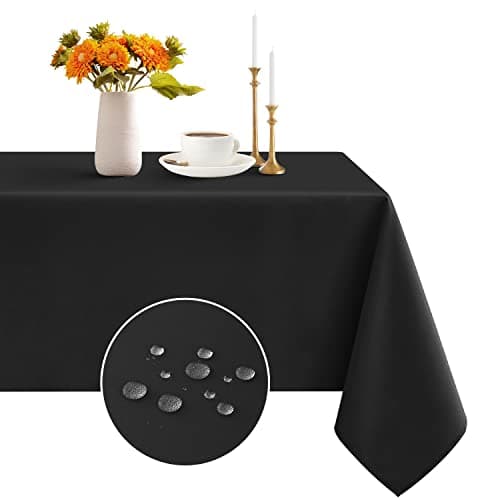 Romanstile Rectangle Tablecloth Waterproof and Wrinkle Resistant Washable Polyester Table Cloth for Kitchen DiningPartyWedding Indoor and Outdoor Use 60 x 120 inch Black