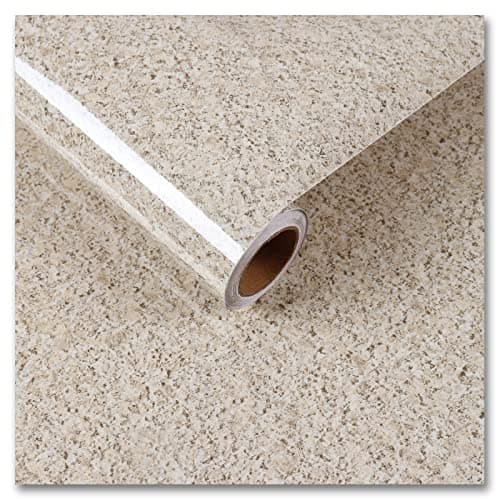 CRE8TIVE Granite Contact Paper for Countertops Waterproof 24"x118" Light Brown Granite Wallpaper Peel and Stick Removable Self Adhesive Marble Vinyl Film Glossy for Bathroom Kitchen Walls Furniture