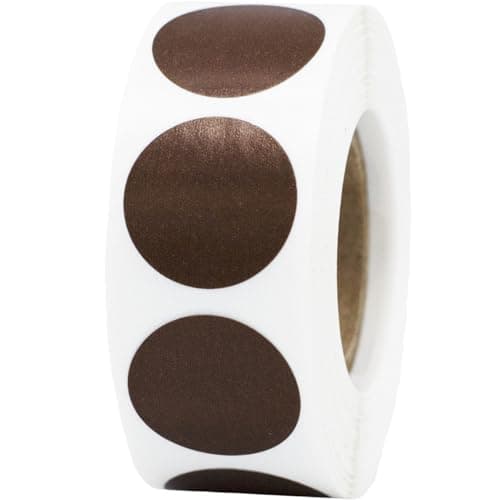 Brown Semi-Gloss Round Stickers, 3/4" Inch, 500 Labels per Roll - Perfect for Color Coding, Inventory Management, and Custom Projects in Offices, Schools, and Homes