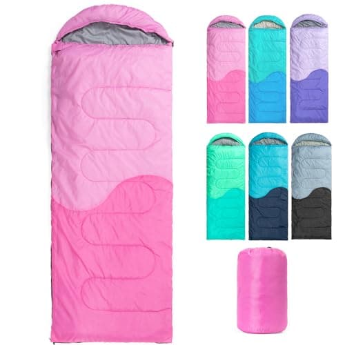 Sleeping Bag - 3&4 Seasons for Adults Kids Boys Girls Camping Hiking - Warm Cold Weather Lightweight Portable with Compression Bag for Backpacking in Spring, Summer, Fall and Winter
