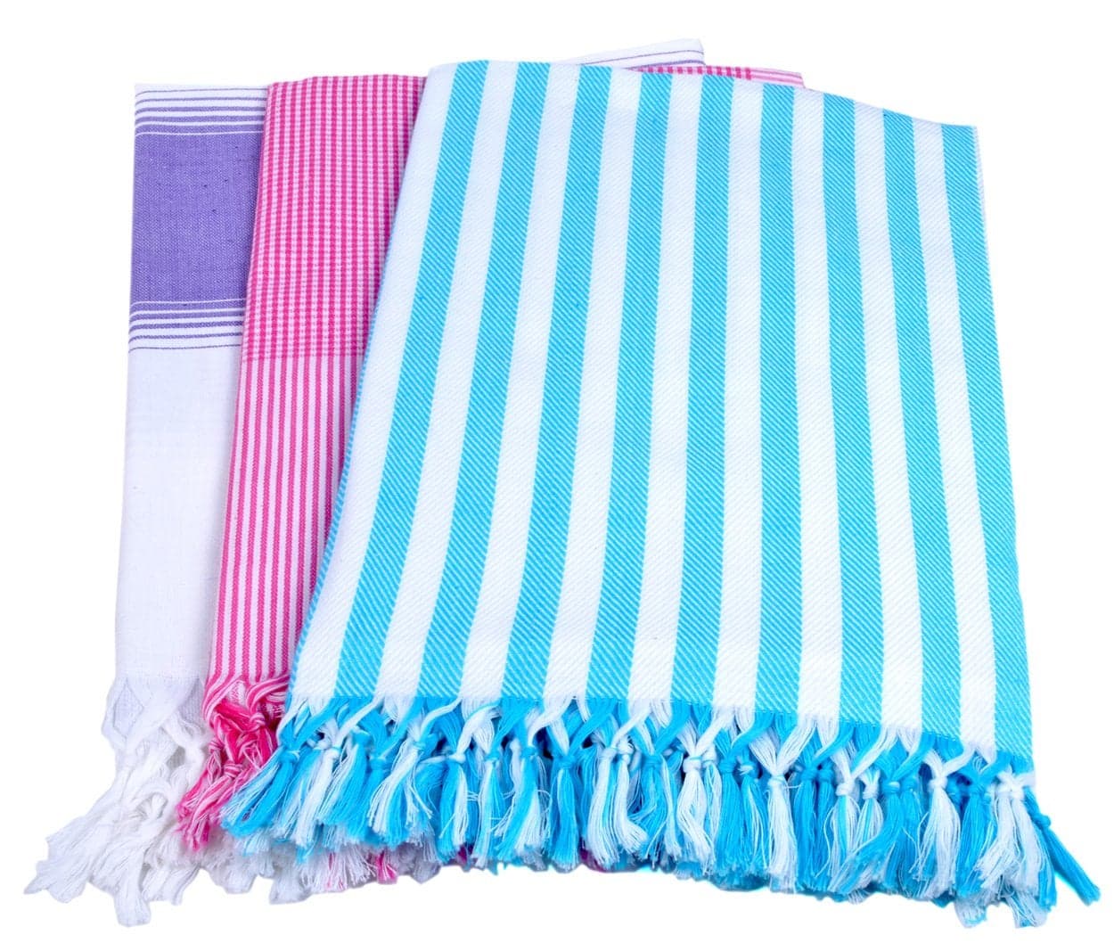 Sathiyas 100% Soft Cotton Bath Towels - Pack of 3 (Pink, Blue, Lavender) (asvtwl250)