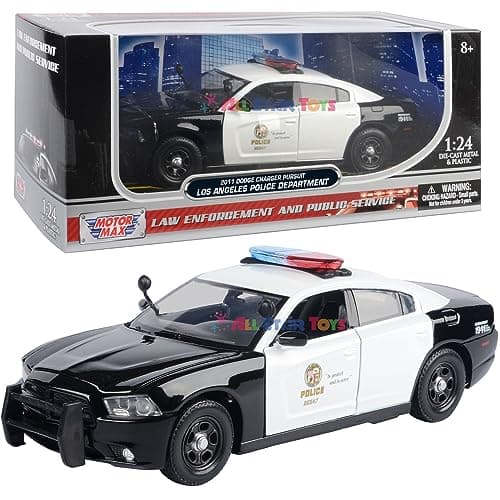 Motormax 2011 Dodge Charger Police Pursuit LAPD Los Angeles Police Department 1/24 Diecast Model 76947 by All Star Toys