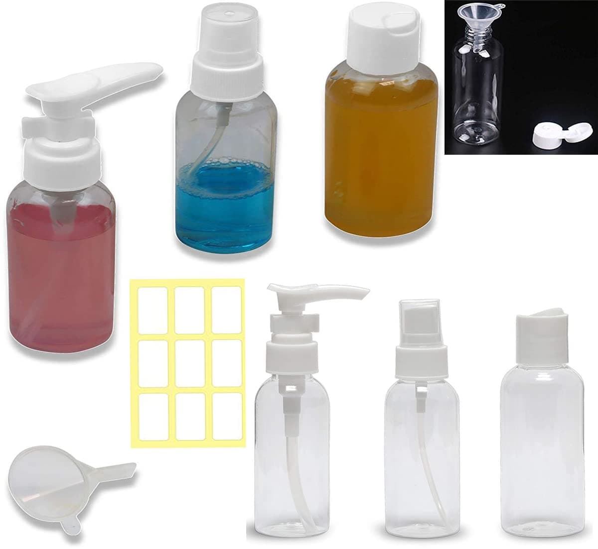 DIY Crafts 5x6 Transparent As Choice Travel Bottles Set Clear Plastic Travel Bottles Toiletries Liquid Containers Refillable Travel Containers Air Flight Travel Bottles 5x6 Transparent