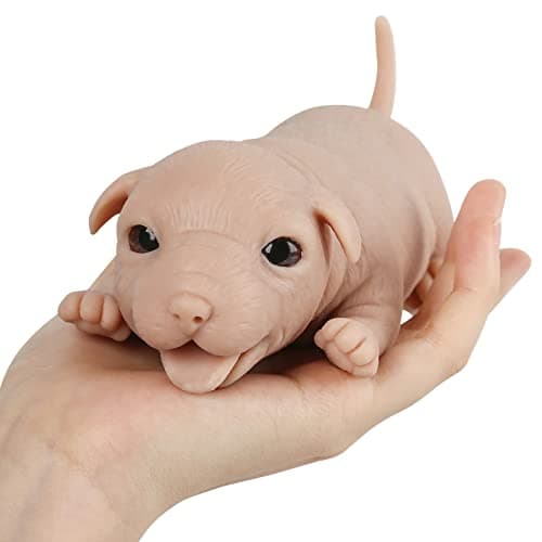 Vollence 63 inch Full Body Silicone Reborn Mini Companion Baby Dog Pets Doll Lifelike Realistic Puppy Dog