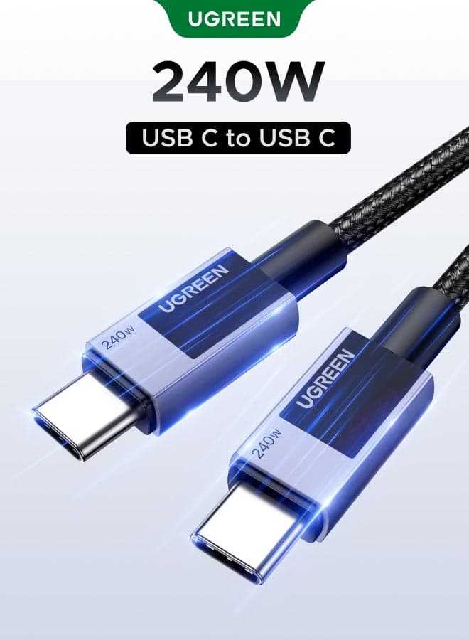 240W Fast Charging type c cable 1M, Black Braided Aluminum Shell cable type c, Technologically advanced Reliable usb c cable USB-C to USB-C with E-Marker Charging Cable, data cable type c for MacBook Pro 14‑inch/air,iPhone 17/16/15 Plus/Pro/Pro Max,Dell,HP,Lenovo,SamsungGalaxyS26 S25 S24 +/FE/Ultra,