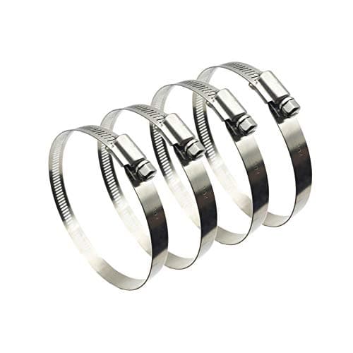 EesTeck 4Pcs 3" Adjustable 304 Stainless Steel Duct Clamps Hose Clamp Pipe Clamp Air Ducting Clamp worm drive hose clamps (65mm-89mm)