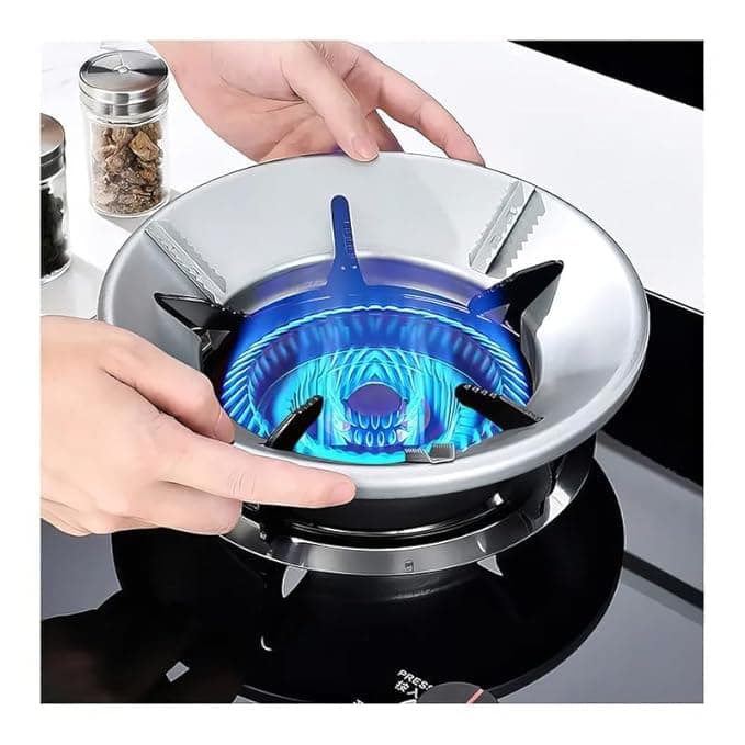 Open Gas Saver Burner Stand Silver Gas Chula Support Stand 4 Legs for Indian Gas 07Mm Pack of 1 Fire Windproof Energy Saving Silver Pack of 2