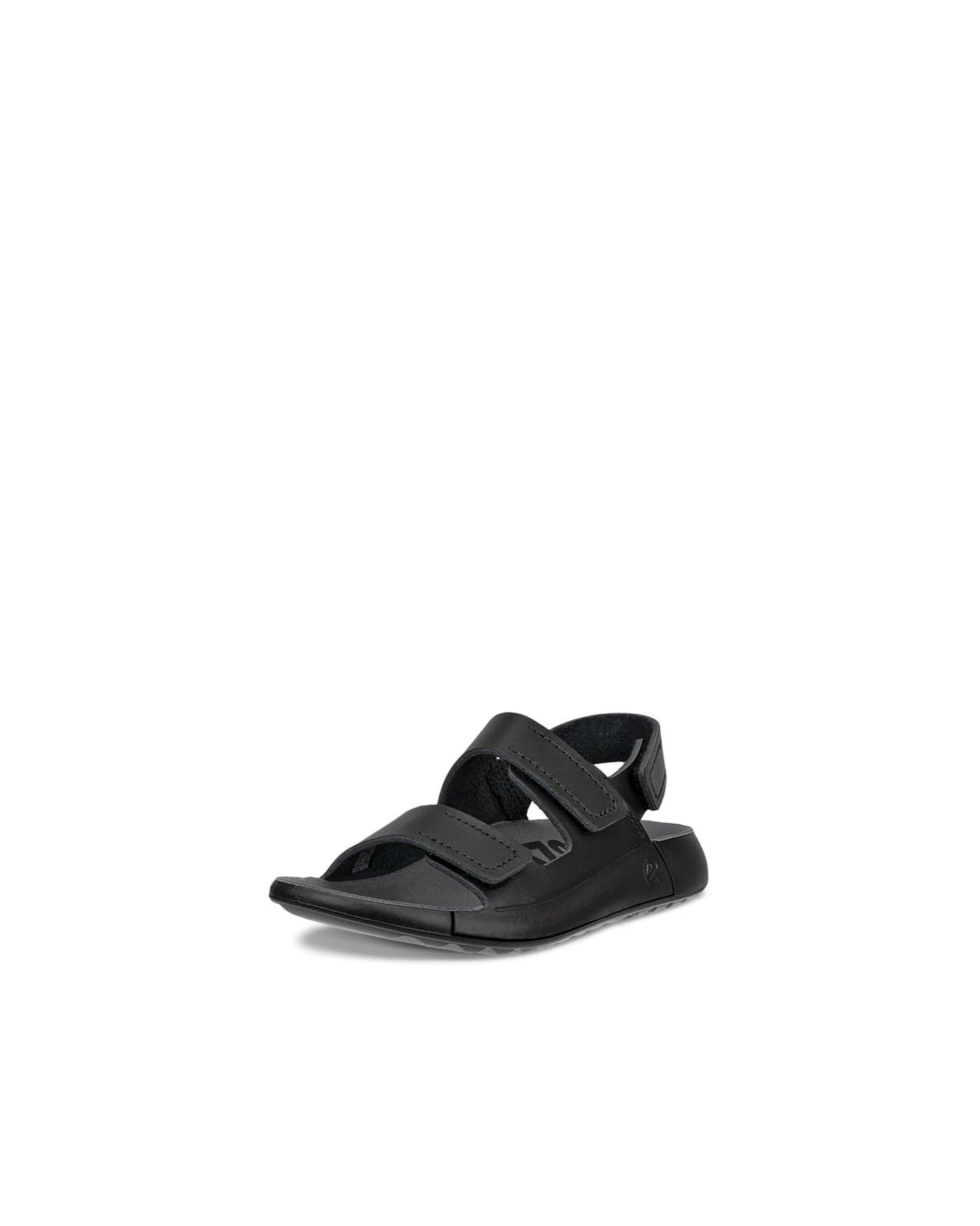 ECCO Cozmo 3-Strap Adjustable Velcro Sandal, Black, US 9-10 Unisex Little Kid