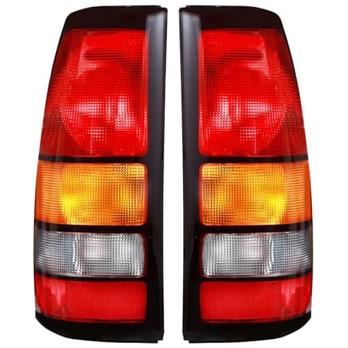 Boine Tail Light Compatible With 1999-2002 Chevy Silverado 1500 2500 3500 1999-2006 GMC Sierra 1500 2500 3500 Driver and Passenger Side Black Border Rear Light Brake Lamps
