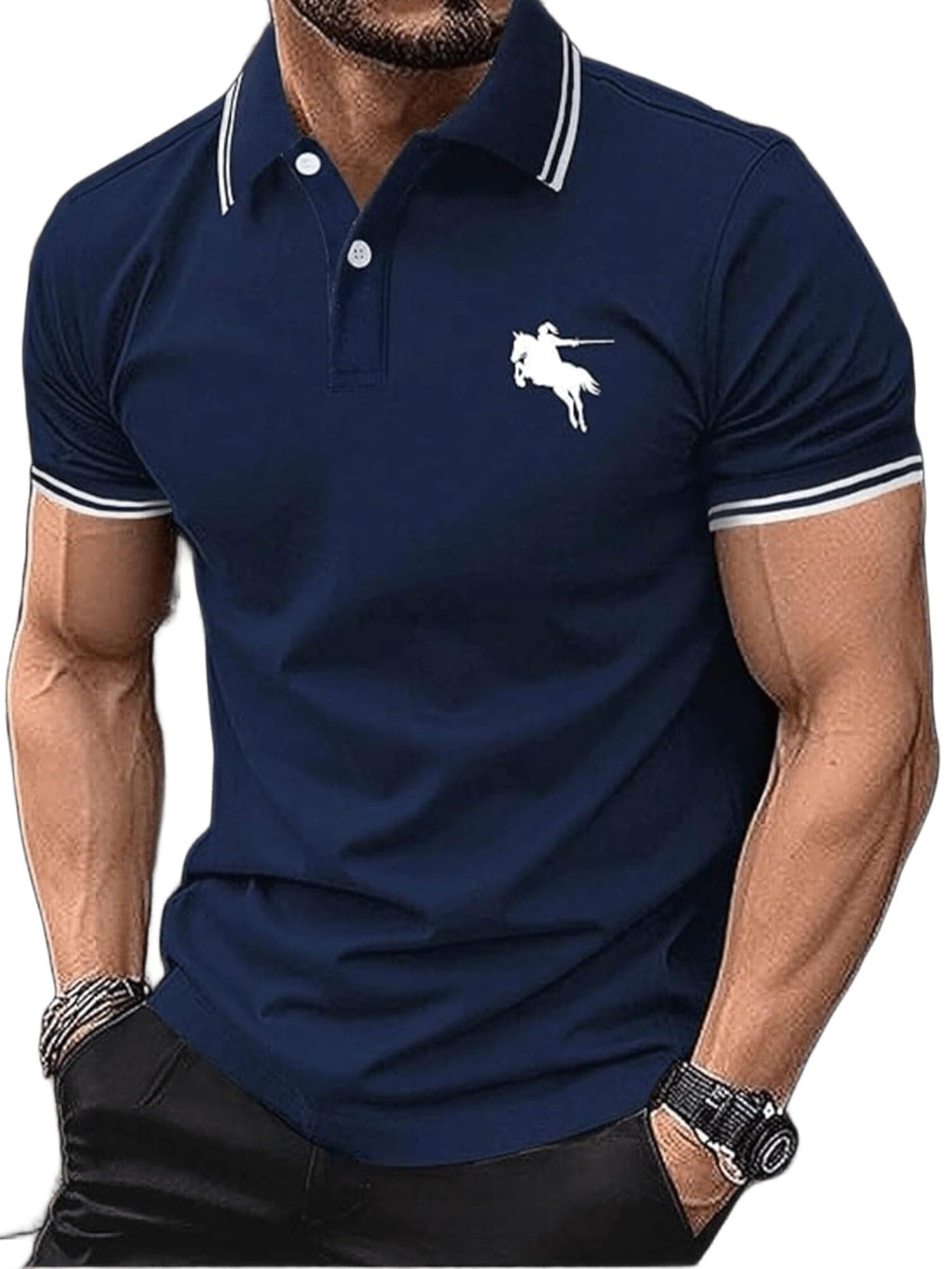Lymio Men T-Shirt || T-Shirt for Men || Polo T Shirt (Polo-19-Blue-M)