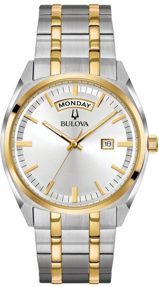 Bulova Mens Classic Surveyor 2Hand DayDate Quartz Watch Luminous Hands 39mm