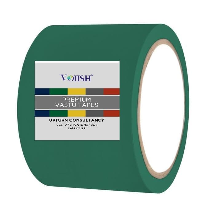 VOIISH Tape for Vastu Dosh Remedy/Heavy Duty Vinyl Tape, Vastu Correction for Bathroom and Entrance (Size:- 4 Inches, Length: 22 Meters) (Green_Pack of 1)