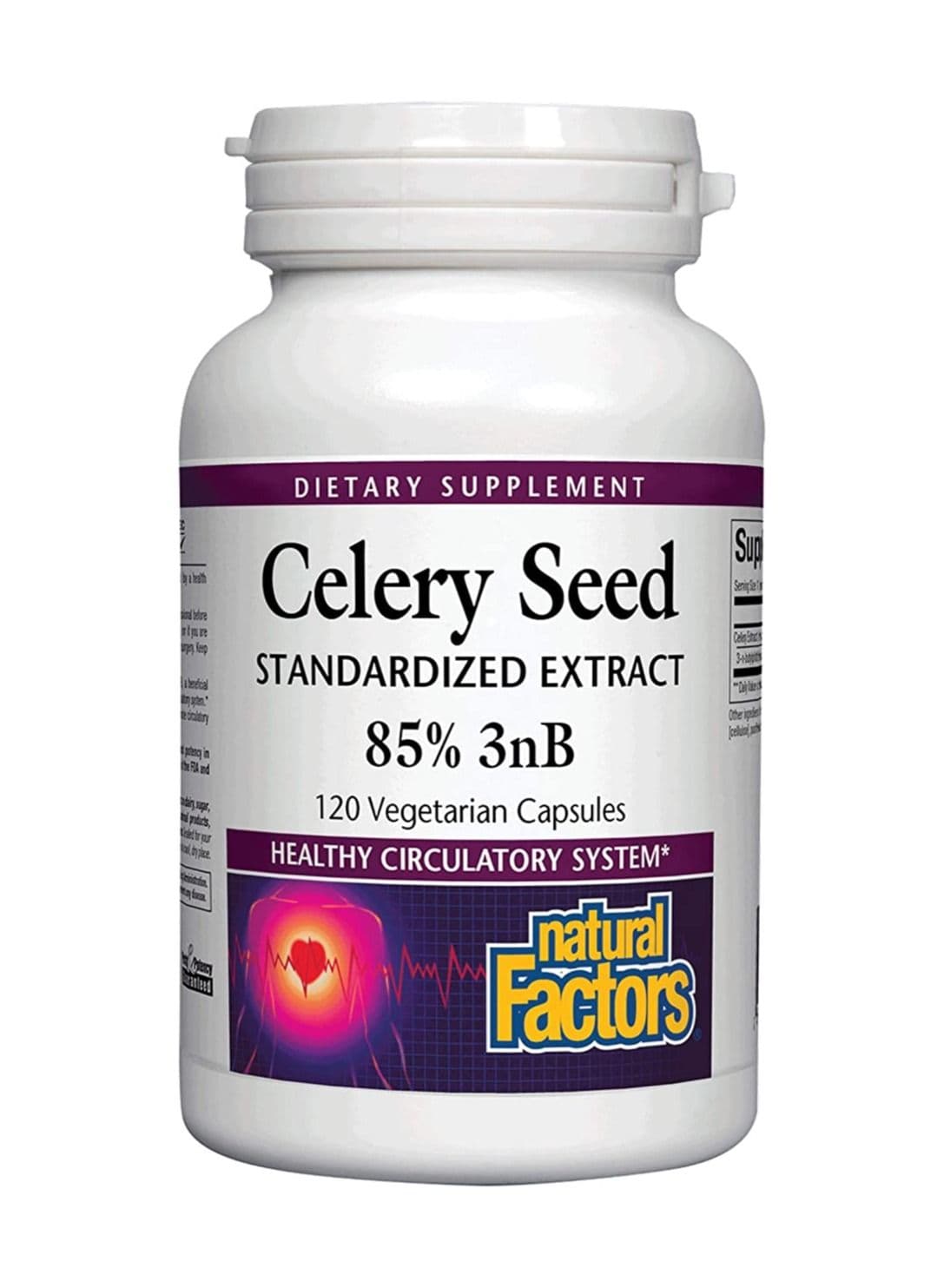 Celery Seed Extract by Natural Factors Herbal Supplement for a Healthy Circulatory System 120 Capsules Traditionally used by herbalists to help rid the body of excess water