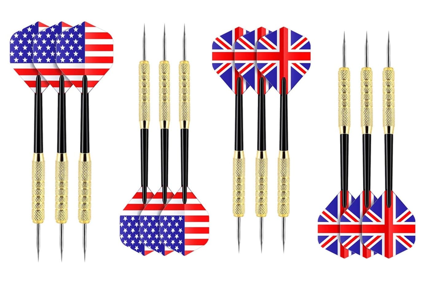 SLYK Professional Steel Tip Darts/Magnetic Darts Set, Bullseye Pro Dart Series, Sharp Pointed Tip Darts for Dartboard Game (Pack of 12 - Steel Darts)