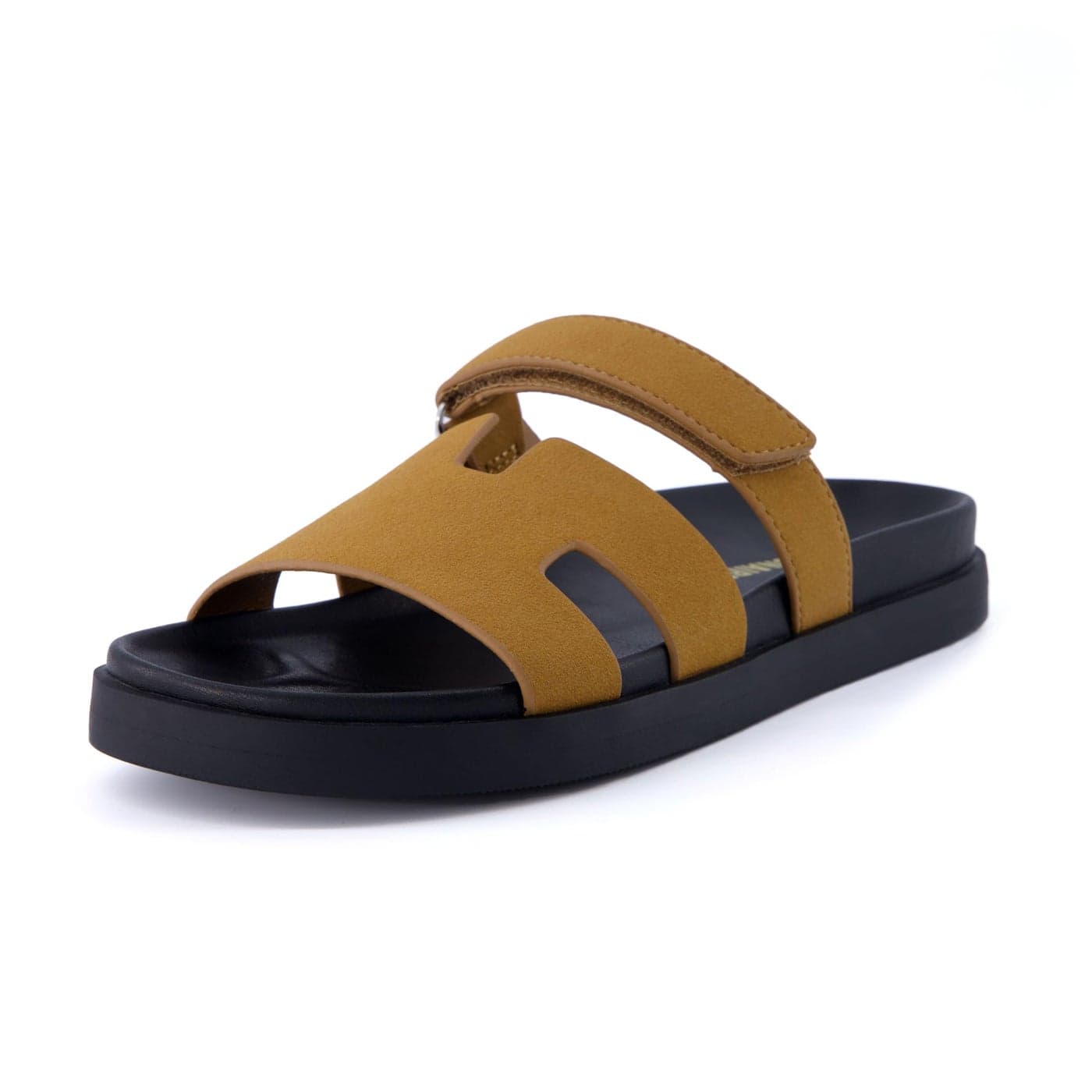 CUSHIONAIRE Womens Lotto footbed sandal with Comfort Wide Widths Available Whiskey Vegan Suede 6