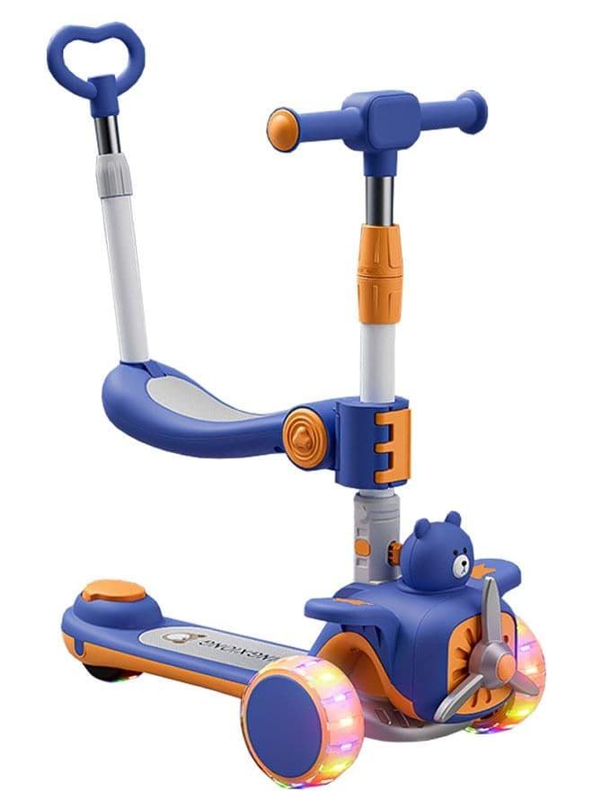 3-in-1 Foldable Children's 3-Wheel Scooter, LED Wheel Scooter, Slideable, Rideable