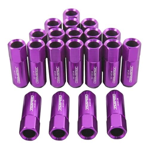 JDMSPEED Purple 60MM Aluminum Extended Tuner Lug Nuts Replacement for Wheel Rims M12X1.5 20PCS