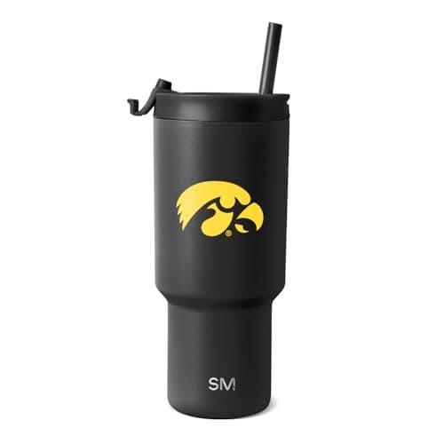 Simple Modern Officially Licensed Collegiate Iowa Hawkeyes 30 oz Tumbler with Flip Lid and Straws Insulated Cup Stainless Steel Gifts for Men Women Trek Collection University of Iowa