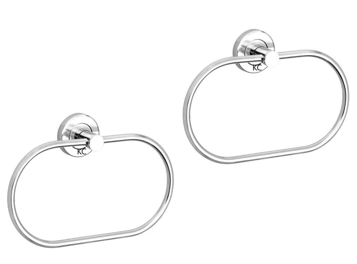 KC Stainless Steel Towel Ring for Bathroom/Wash Basin/Napkin-Towel Hanger/Bathroom Accessories Set of 2 (Oval)
