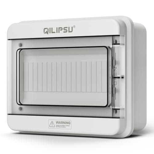 QILIPSU 9 Way DIN Rail Circuit Breaker Box UL94-V0 PC/ABS IP65 Waterproof Distribution Enclosure with Longer Bus Bars for Indoor Outdoor and Solar Use
